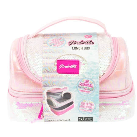 Lunch box Girabrilla – cutie termică matlasată cu paiete reversibile și interior impermeabil