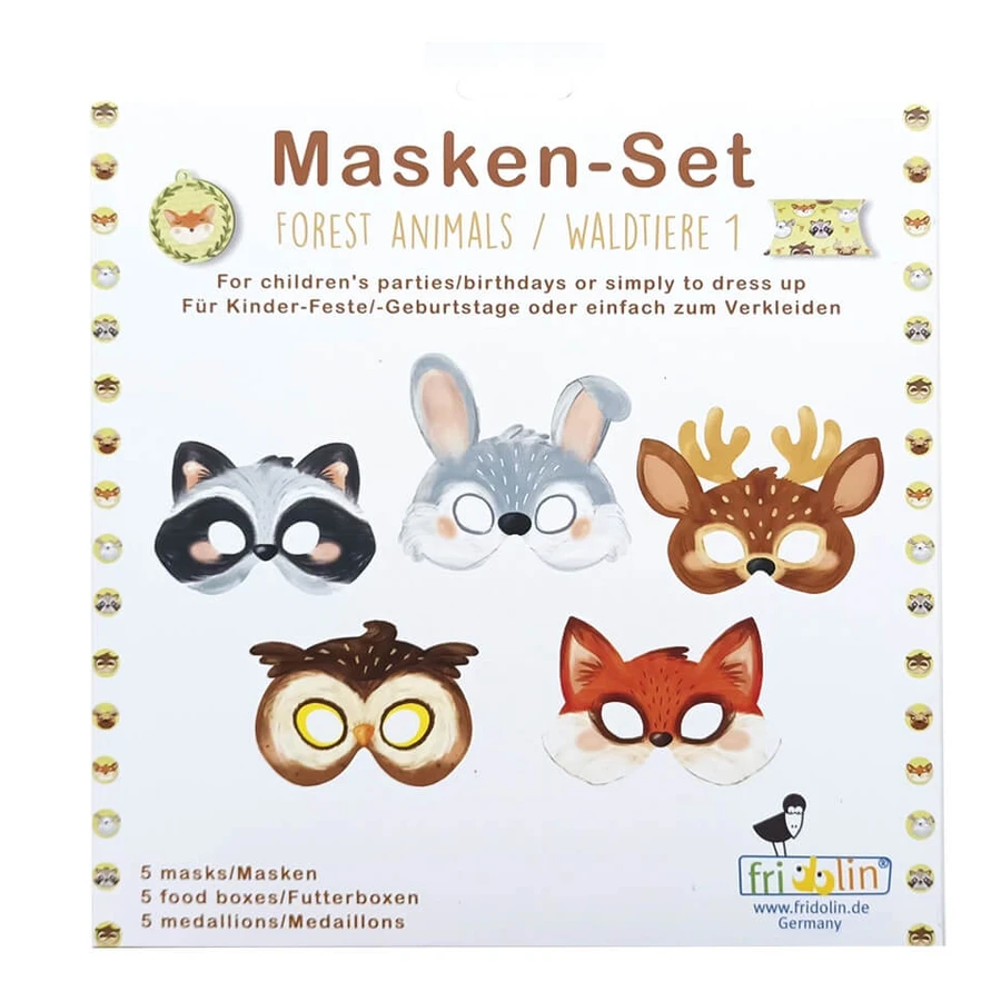 Party masks set Forest animals, Fridolin