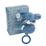 Iepuras muzical Doudou® – albastru, 20 cm