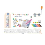 Set de rouleaux de dessin 3 m et 12 crayons de couleur à la cire, Haku Yoka - Licornes