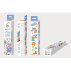 Set de rouleaux de dessin 3 m et 12 crayons de couleur à la cire, Haku Yoka - Licornes