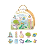 Play set with 10 wooden figurines, portable - Little Print