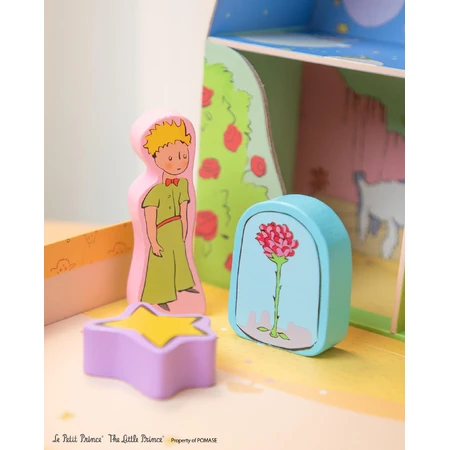 Play set with 10 wooden figurines, portable - Little Print