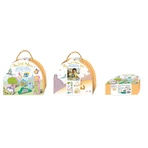 Play set with 10 wooden figurines, portable - Little Print