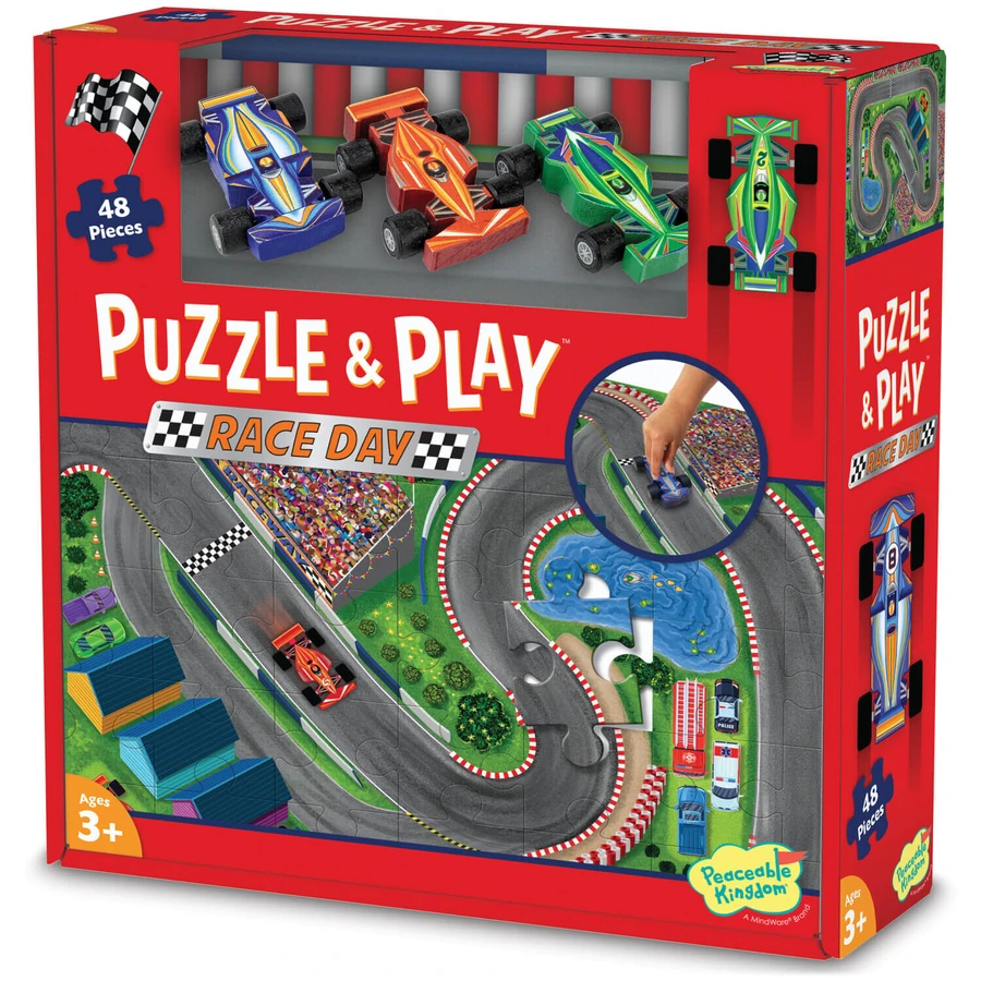 Gra 2 w 1, Puzzle i gra, Samochody wyścigowe, Pokojowe Królestwo: ceny i cechy