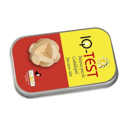 Logic game IQ in bamboo wood in metal box-3