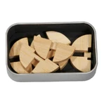 Logic game IQ in bamboo wood in metal box-3