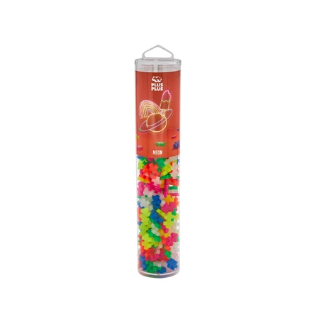 Plus-Plus construction set, 240 pieces tube, Neon Mix, fluorescent colors