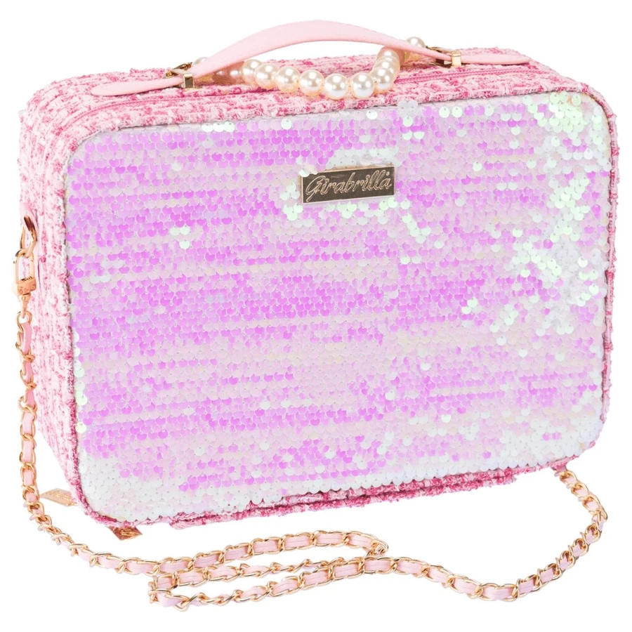 Girabrilla large reversible sequin make-up bag