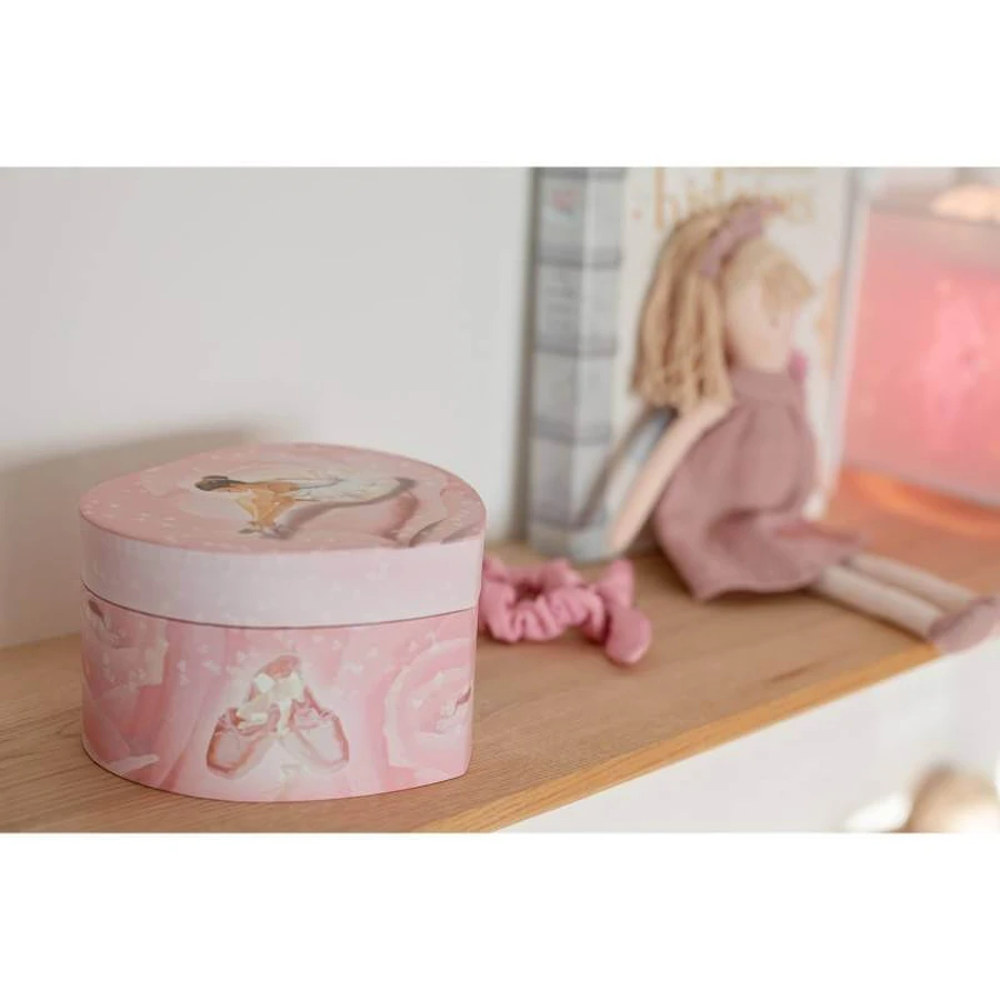 Scatola musicale fosforescente con cuore rosa