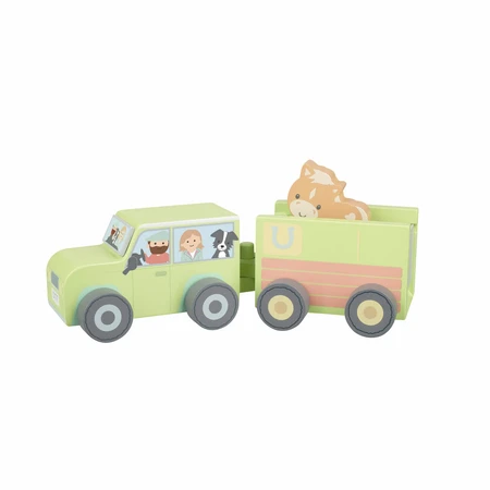Wooden truck for transporting farm animals, Orange Tree Toys