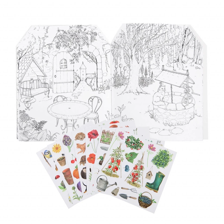 Coloring book with stickers Gardener's Book, Moulin Roty