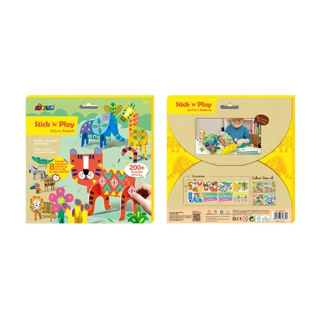 Stick'N'Play creatief spel met 3D scènes en herpositioneerbare stickers - Safari Dieren