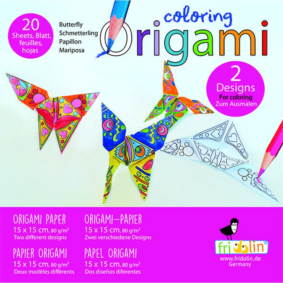 Origami Farfalle da colorare, Fridolin
