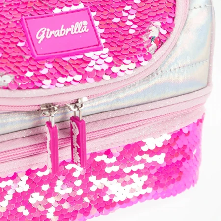 Lunch box Girabrilla – cutie termică matlasată cu paiete reversibile și interior impermeabil
