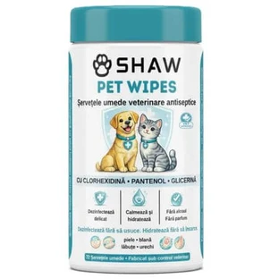 Chloorhexidine antiseptische vochtige doekjes voor honden en katten, 72 stuks, Shaw