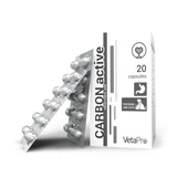 Suplemento digestivo para perros y gatos Carbon Active, 250 mg, 20 cápsulas, Vetapro