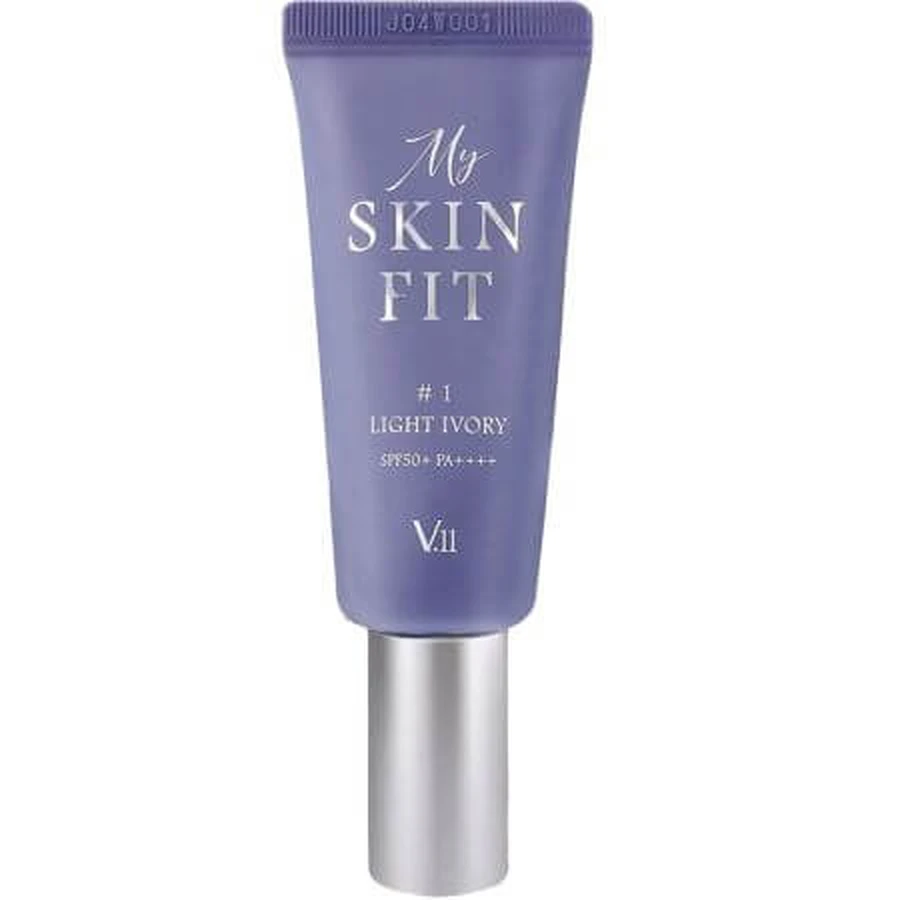 Gezichtskleurcrème SPF 50+ PA++++ 1 Licht Ivoor My Skin Fit, 20 ml, Village 11 Factory