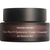 Crema facial hidratante para pieles sensibles sin perfume Arroz Negro 10 Hialurónico, 50 ml, Haruharu Wonder
