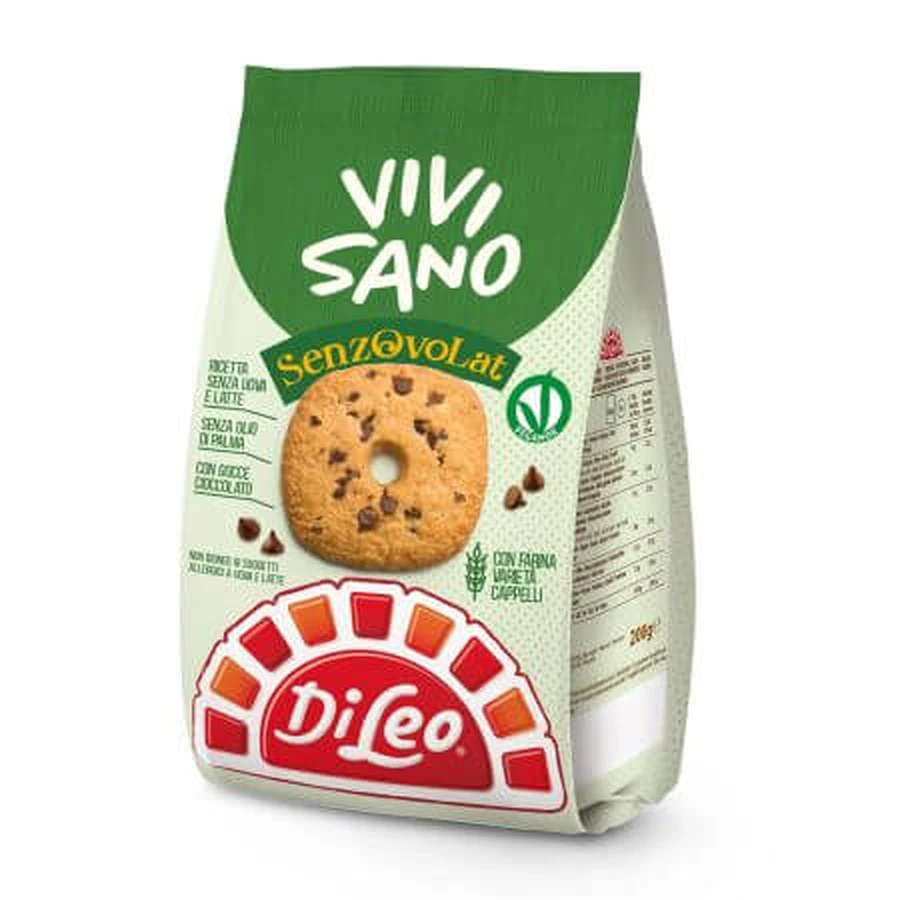 Chocolate peptide biscuits, without milk and eggs, 280 g, Vivisano