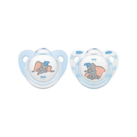 Nuk Disney Dumbo Sucette,silicone,M3,18-36l,2pcs