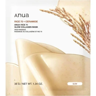 Rice 70+ Glow Collagen Hydratisierende und aufhellende Hydrogel-Maske, 38 g, Anua