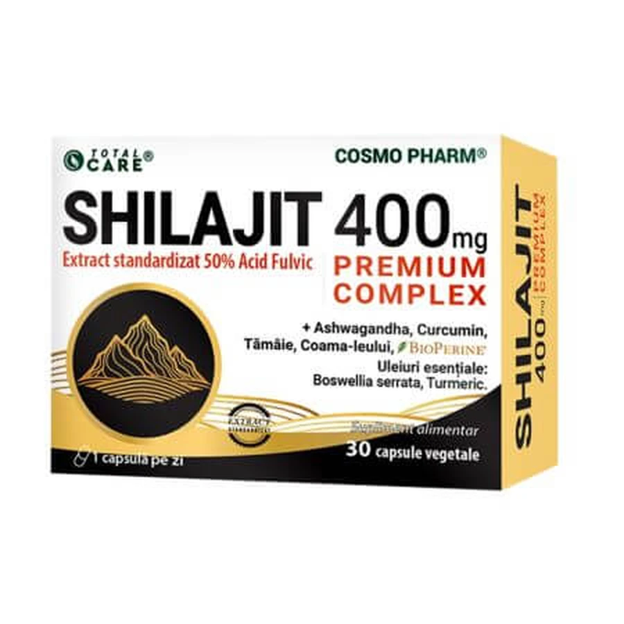 Shilajit 400 mg Premium Complex, 30 gélules, Cosmo Pharm