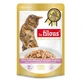 Nat kattenvoer met tonijn, kip en garnalen in saus, 80 g, Les Filous