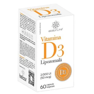 Liposomalna witamina D3, 2000 j.m., 60 kapsułek wegetariańskich, BioSunLine