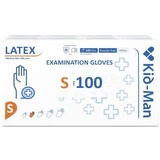Wegwerp witte latex handschoenen, maat S, 100 stuks, Kid-Man