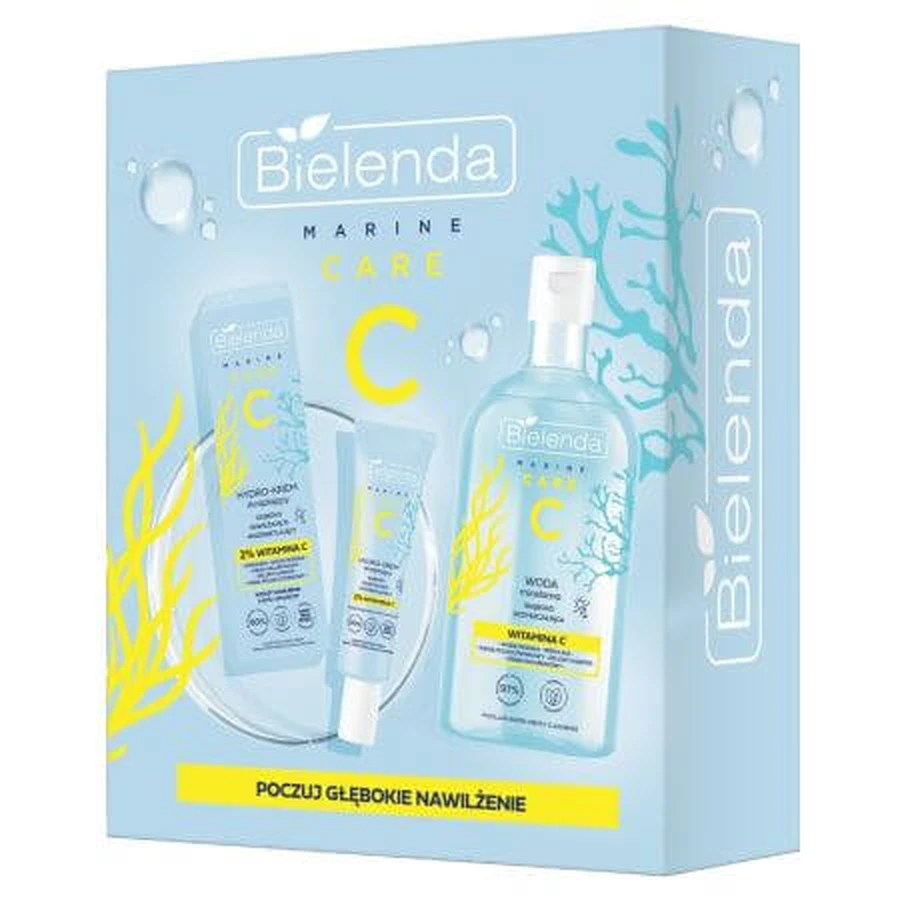 Intense moisturizing and illuminating cream, 50 ml + deep cleansing micellar water, 400 ml, Bielenda