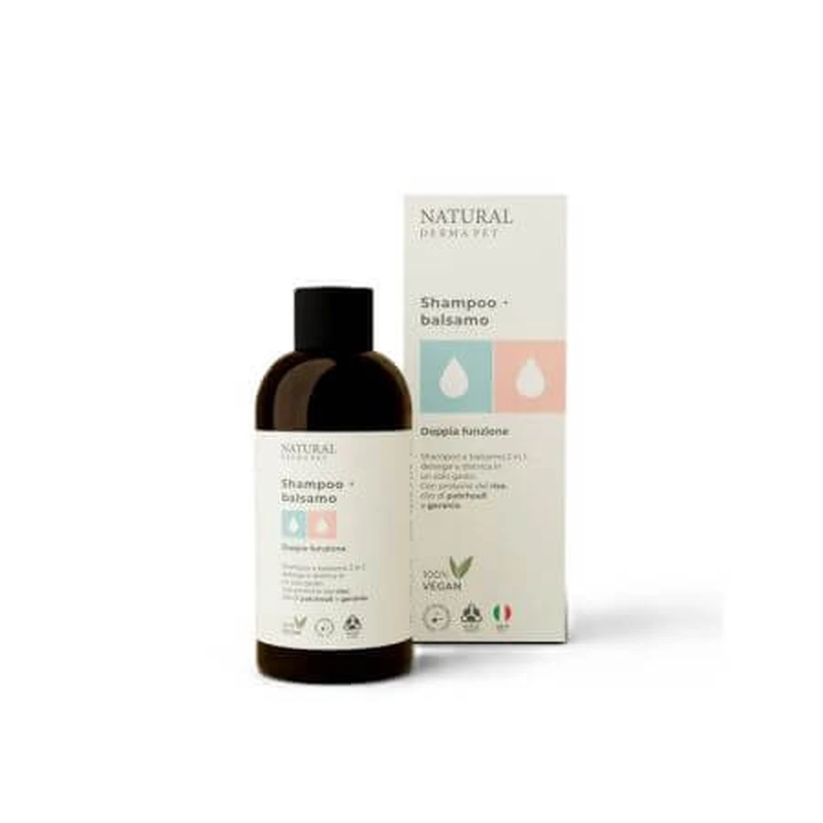 Shampoo+balsamo 2in1, 200 ml, Natural Derma Pet