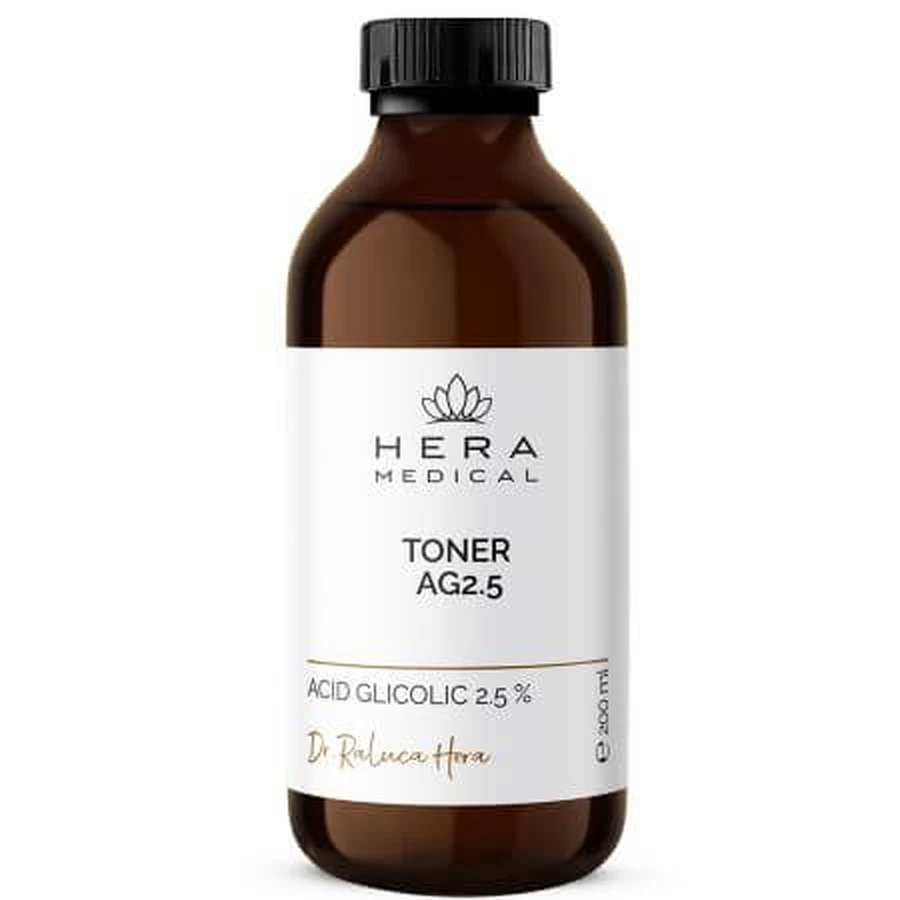 Loción tonificante con ácido glicólico 2,5%, 200 ml, Hera Medical