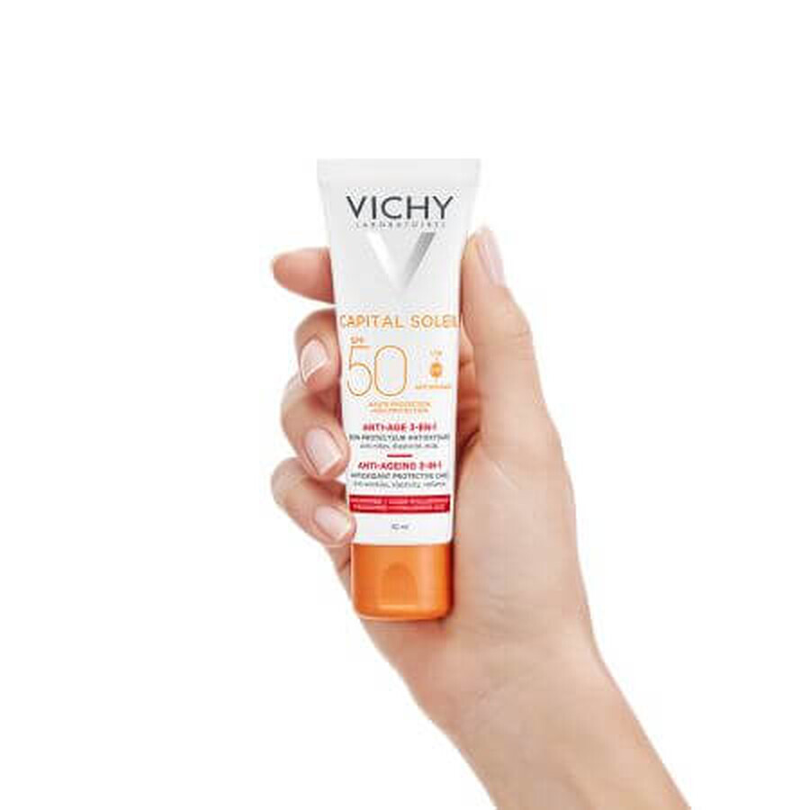 Vichy Capital Soleil Crème antirides antioxydante 3 en 1 avec SPF 50, 50 ml