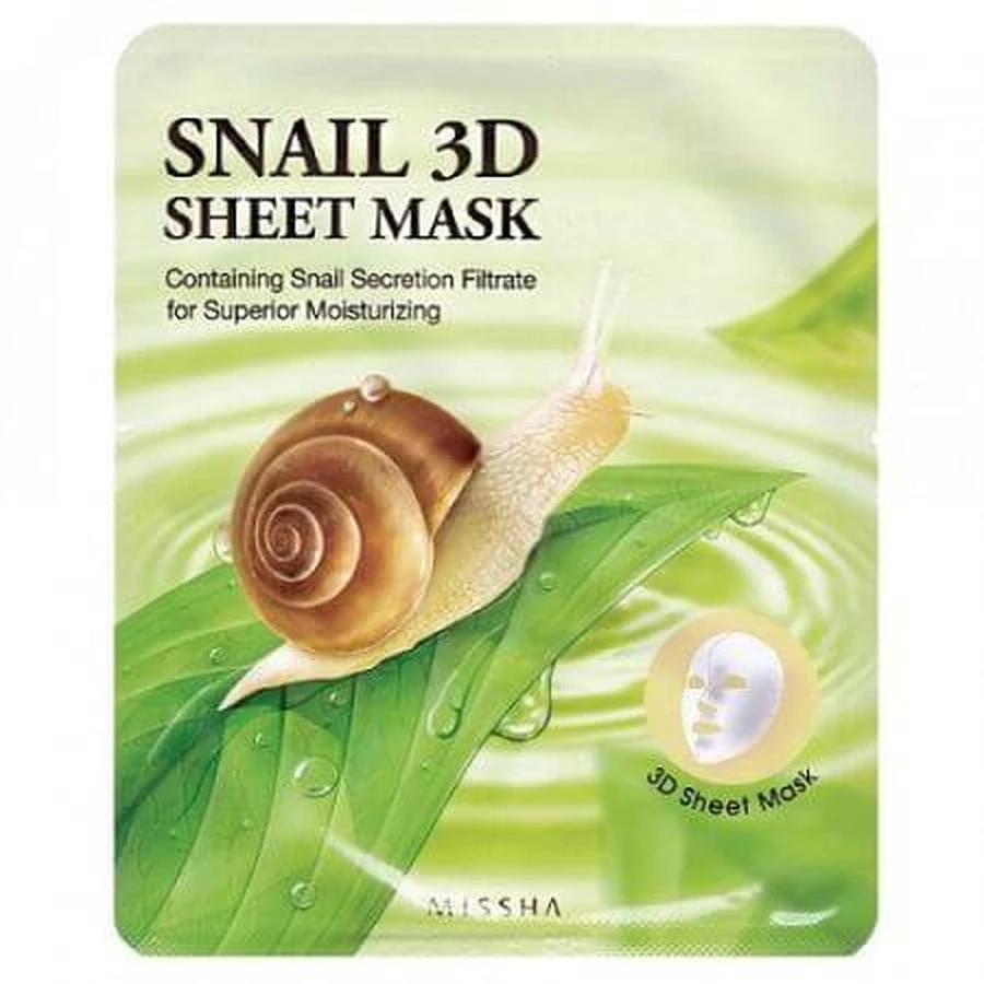 Masque hydratant 3D au filtrat d'escargot, 23 grammes, Missha