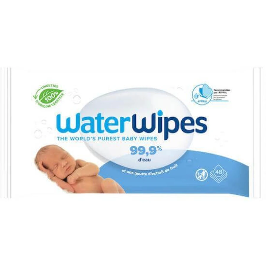 WATERWIPES Sensitive+ Șervețele pentru nou-născuți și copii Șervețele umede pentru copii 48 bucăți