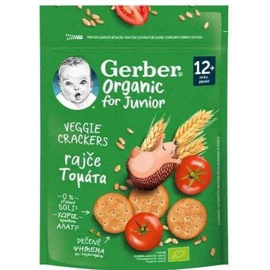 GERBER Organic Para Junior Galletas de cereales con tomate A partir de 12 meses 100g