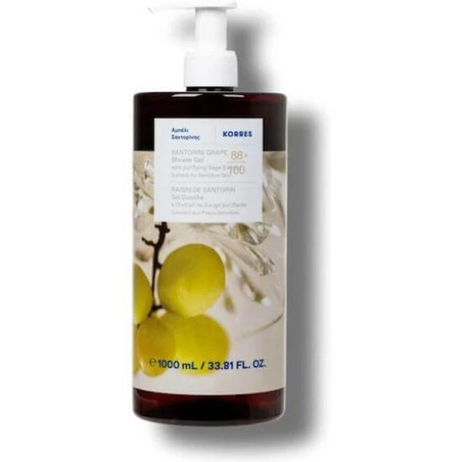 KORRES Gel de Ducha Limpiador Corporal Renovador con Vid de Santorini 1000ml