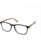 EYELEAD E211 Presbyopia Glasses Black With Wooden Arm Red 4.00