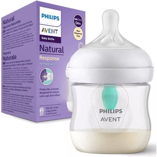 AVENT Airfree Plastic Bottle with Silicone Nipple 125ml