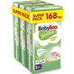 BABYLINO Couches pour enfants en coton doux et sensible No3 4-9kg (56x3) 168 pièces Super Pack