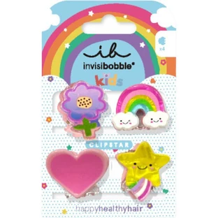 AMBITAS Invisibobble Clipstar Kids Happy World Haarclip voor kinderen In verschillende designs 4 stuks