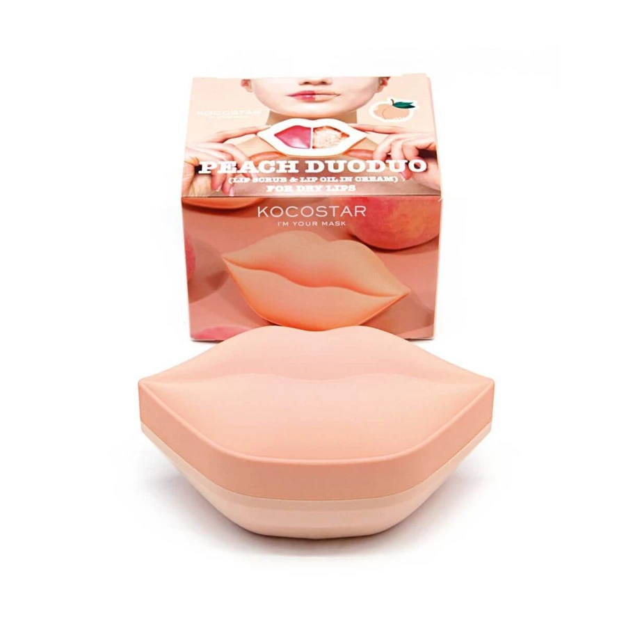 KOCOSTAR Peach DuoDuo, scrub 23ml e crema 20ml per labbra morbide e idratate