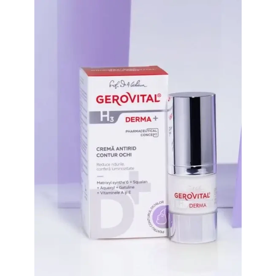 Gerovital H3 Derma+ Anti-Wrinkle Eye Contour Cream, 15 ml, Farmec