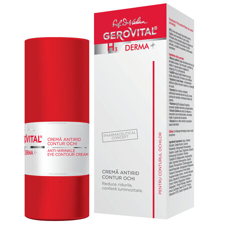 Crema Antirughe Contorno Occhi, Gerovital H3 Derma+, 15 ml, Farmec