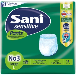 SANI Sensitive Pants Elastisch ondergoed voor incontinentie No3 Large x14 Stuks