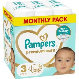 PAMPERS Scutece pentru copii Premium Care No3 6-10kg 216 bucăți MSB