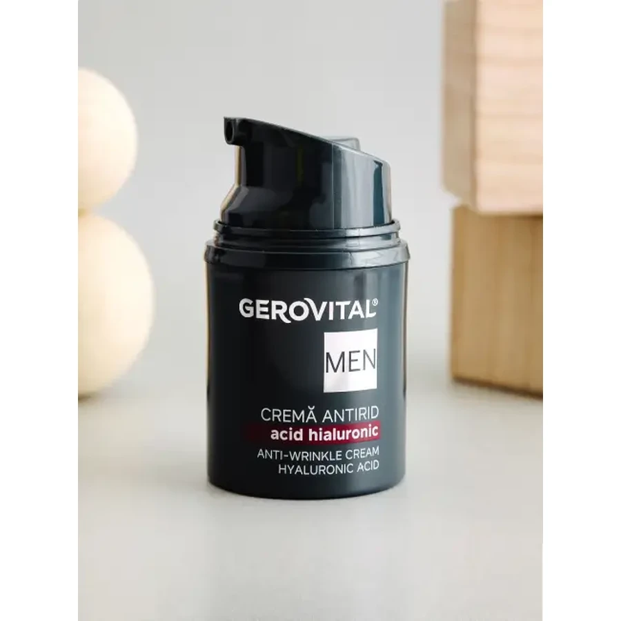 Crema antirid cu acid hialuronic Gerovital Men, 30 ml, Farmec