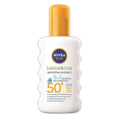 Spray de protectie solara pentru copii SPF 50+ Sensitive Protect, 200 ml, Nivea