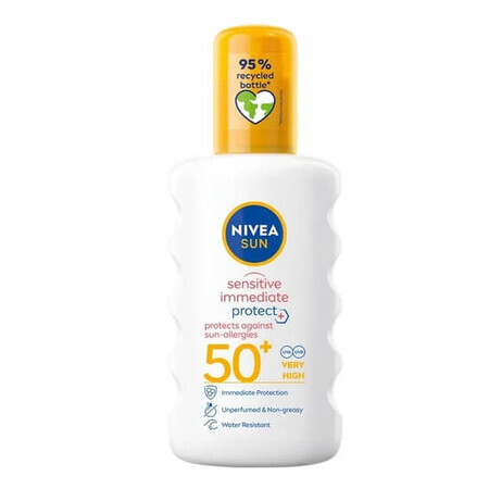 Spray pentru protectie solara SPF 50+ Allergy Sensitive Protect, 200 ml, Nivea Sun